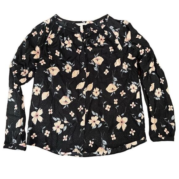 NWOT Rebecca Taylor Black Floral Jacquard Daniella Silk Blouse Size 2 Small - Picture 5 of 16